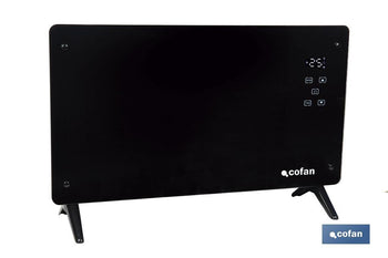 Convector radiante de panel de vidrio | Potencia: 2000 W | Mando a distancia | Control vía app | Compatible con asistente de voz | Temporizador 24 h