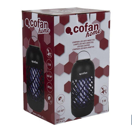Lámpara LED antiinsectos | Potencia: 5 W | Descarga Eléctrica: 800-1000 V | Área: 60 m² | Protégete contra los insectos