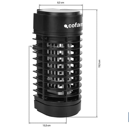 Lámpara LED antiinsectos con enchufe| Potencia: 3 W | Descarga Eléctrica: 1200 V | Área: 50 m² | Protégete contra los insectos