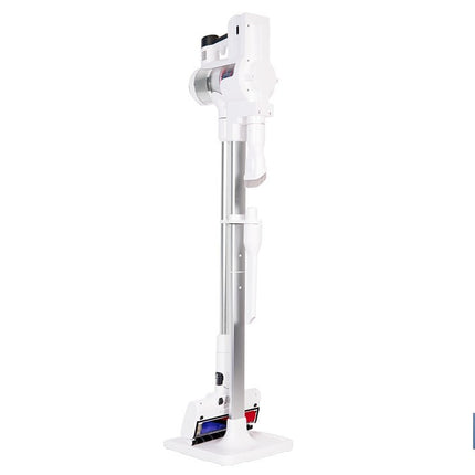 Aspiradora sin cable con base de carga | Potencia de succión: 180 AW | Potencia ciclónica: 32 kPa | 4 velocidades | Filtro HEPA lavable | Batería de litio 25,9 V | Color: blanco