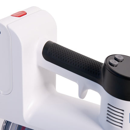 Aspiradora eléctrica sin cable con soporte a la pared | Potencia de succión: 180 AW | Potencia ciclónica: 32 kPa | 4 velocidades | Filtro HEPA lavable | Batería de litio 25,9 V | Color: blanco