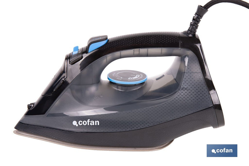 Plancha de vapor con suela de cerámica de doble capa | Potencia de 2400 W y depósito de 300 ml | Función vapor vertical y termostato ajustable