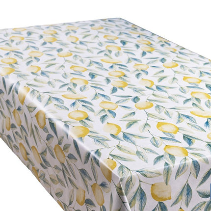 Rollo de hule estampado limones | Materiales: polipropileno y PVC | Gran resistencia a líquidos y manchas | Fácil limpieza | Medidas 1,40 x 20 m