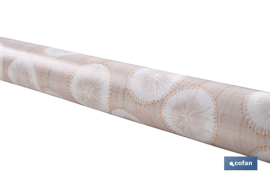 Rollo de hule estampado esfera silvestre | Materiales: polipropileno y PVC | Gran resistencia a líquidos y manchas | Fácil limpieza | Medidas 1,40 x 20 m