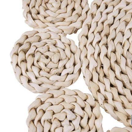 Bajoplatos con formas circulares | Packs de 6 salvamanteles individuales | Material: fibra natural | Diámetro: 35 cm | Decoración única y protección para la mesa