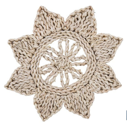 Bajoplatos en forma de estrella | Packs de 6 unidades de salvamanteles individuales | Material: fibra natural | Diámetro: 30 cm | Decoración única y protección para la mesa