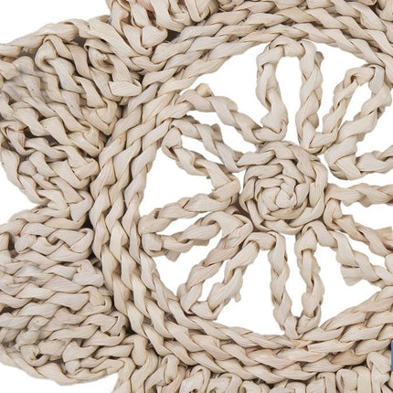 Bajoplatos en forma de estrella | Packs de 6 unidades de salvamanteles individuales | Material: fibra natural | Diámetro: 30 cm | Decoración única y protección para la mesa