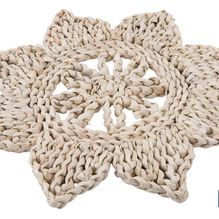 Bajoplatos en forma de estrella | Packs de 6 unidades de salvamanteles individuales | Material: fibra natural | Diámetro: 30 cm | Decoración única y protección para la mesa