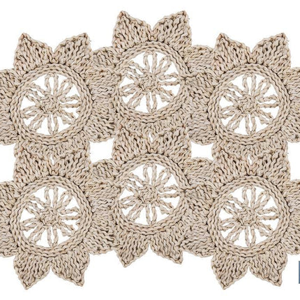 Bajoplatos en forma de estrella | Packs de 6 unidades de salvamanteles individuales | Material: fibra natural | Diámetro: 30 cm | Decoración única y protección para la mesa