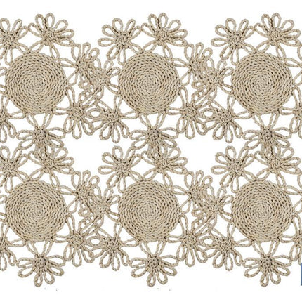 Bajoplatos con borde floral | Packs de 6 unidades de salvamanteles individuales | Material: fibra natural | Diámetro: 35 cm | Decoración única y protección para la mesa