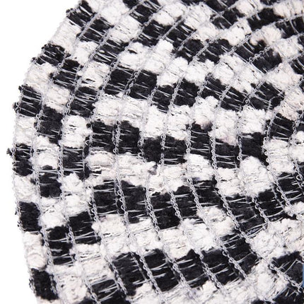 Bajoplatos redondos | Packs de 6 salvamanteles individuales | Diámetro: 38 cm | Color: beige y negro