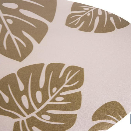 Bajoplato triangular con estampado de hojas | Pack de 6 salvamanteles individuales | Color: marrón | Material: PVC | Medidas: 45 x 36 cm
