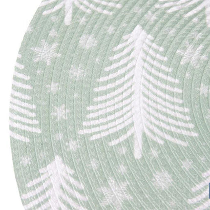 Bajoplatos redondos de Navidad | Diseño con árboles de Navidad | Packs de 6 salvamanteles individuales | Diámetro: 38 cm | Color: verde y blanco
