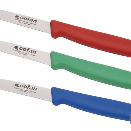 Pack de 3 cuchillos puntilla de acero inoxidable | Mango antideslizante | Apto para lavavajillas