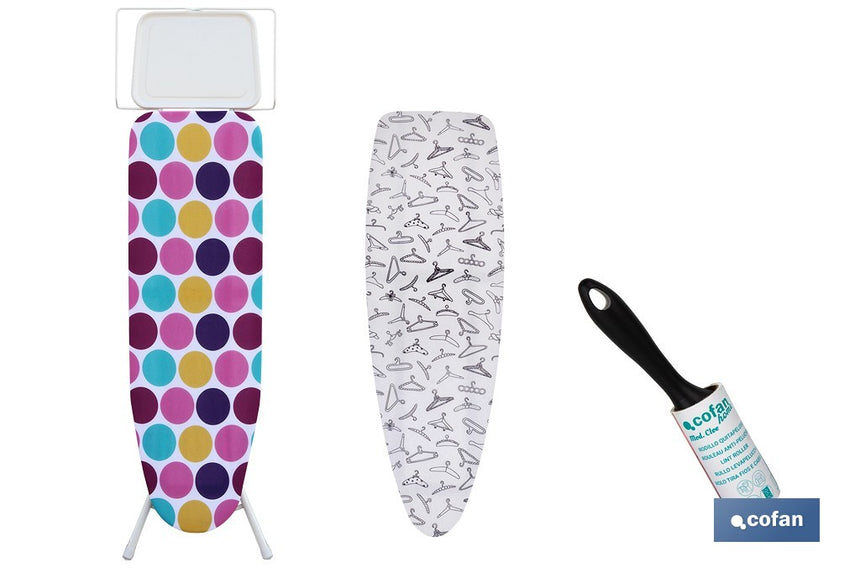 Pack de tabla de planchar, funda universal acolchada para plancha y rodillo quitapelusas