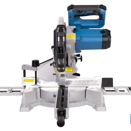 Ingletadora eléctrica 1450 W Ø210 mm 5000 rpm | Corte preciso con guía láser, doble bisel, barra deslizante y bolsa de serrín