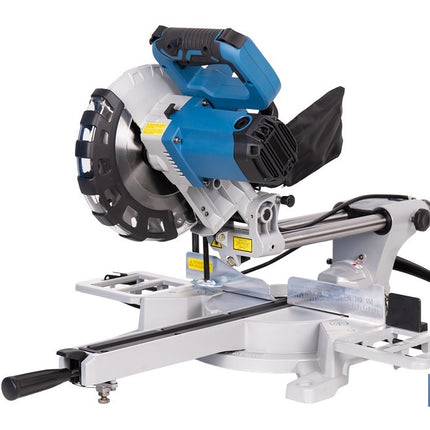 Ingletadora eléctrica 1450 W Ø210 mm 5000 rpm | Corte preciso con guía láser, doble bisel, barra deslizante y bolsa de serrín