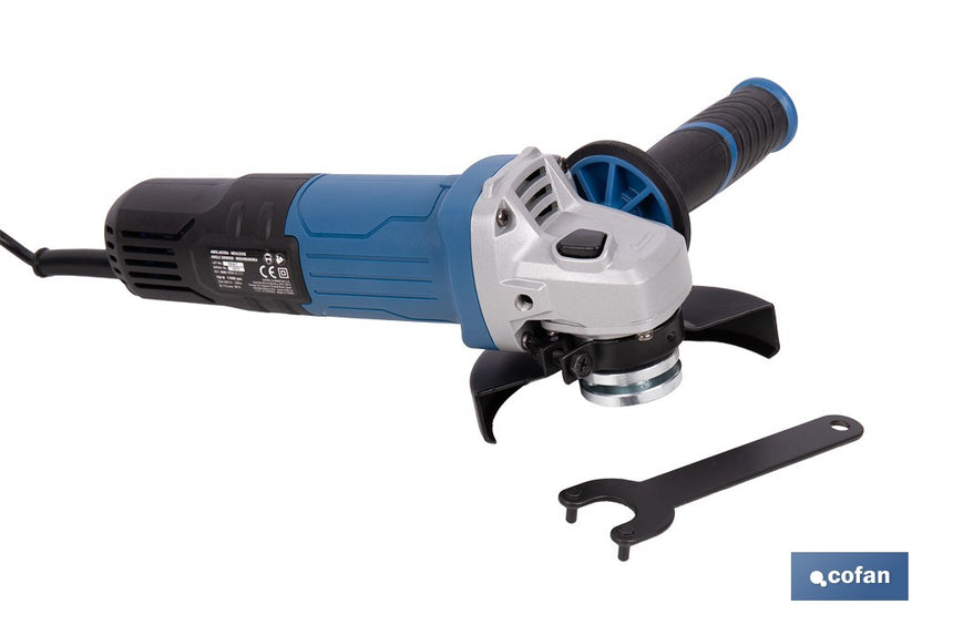 Amoladora angular eléctrica 750 W Ø115 mm 11000 rpm | Mango auxiliar con 2 posiciones y sistema antivibración | Ligera, potente y segura