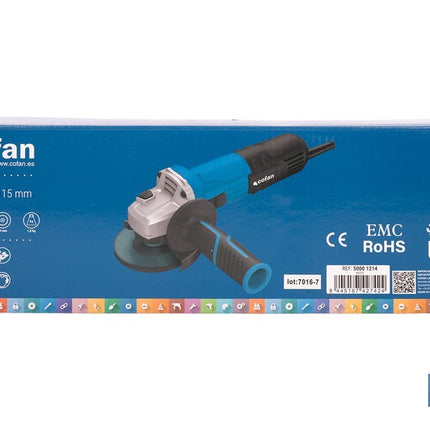 Amoladora angular eléctrica 750 W Ø115 mm 11000 rpm | Mango auxiliar con 2 posiciones y sistema antivibración | Ligera, potente y segura
