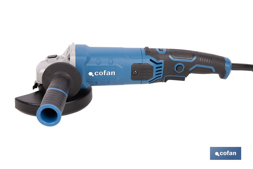 Amoladora angular eléctrica 1010 W Ø115/125 mm con velocidad variable 3000-11000 rpm | Arranque progresivo, mango antivibración, engranajes de aluminio reforzado