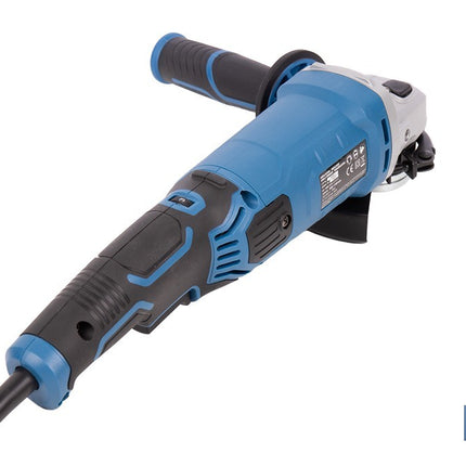 Amoladora angular eléctrica 1010 W Ø115/125 mm con velocidad variable 3000-11000 rpm | Arranque progresivo, mango antivibración, engranajes de aluminio reforzado