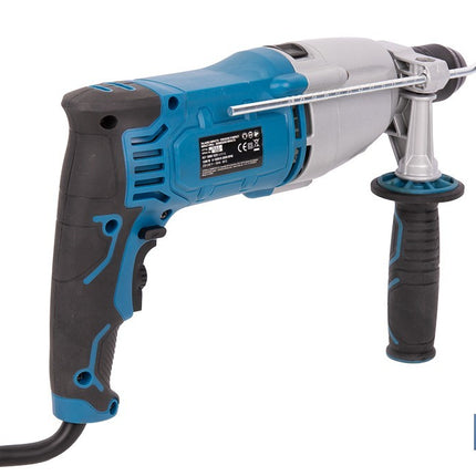 Taladro percutor eléctrico 1200 W con 2 velocidades, portabrocas automático 13 mm | Empuñadura multiposición y control de velocidad variable