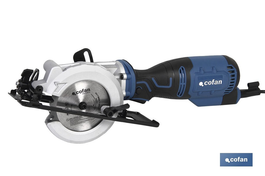 Mini sierra circular eléctrica | Para discos Ø115 mm | Corta madera, plásticos y metal blando | Potencia: 705 W