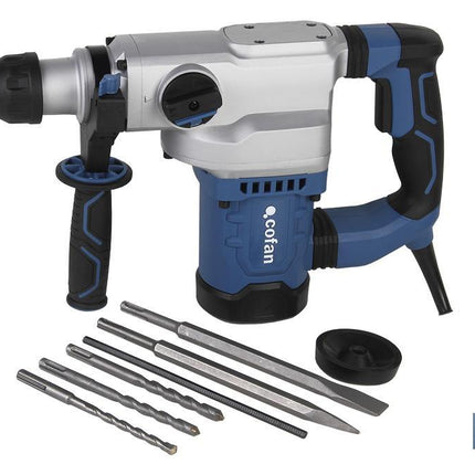 Taladro martillo perforador | 1.500 W SDS Plus | Martillo perforador anclaje con 4 funciones