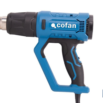 Pistola de aire caliente LCD digital display 2000 W | Temperatura regulable 50 hasta 650°