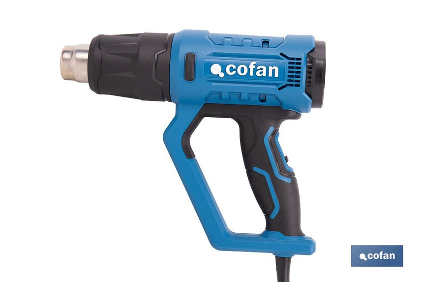 Pistola de aire caliente LCD digital display 2000 W | Temperatura regulable 50 hasta 650°