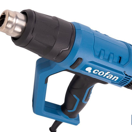 Pistola de aire caliente LCD digital display 2000 W | Temperatura regulable 50 hasta 650°