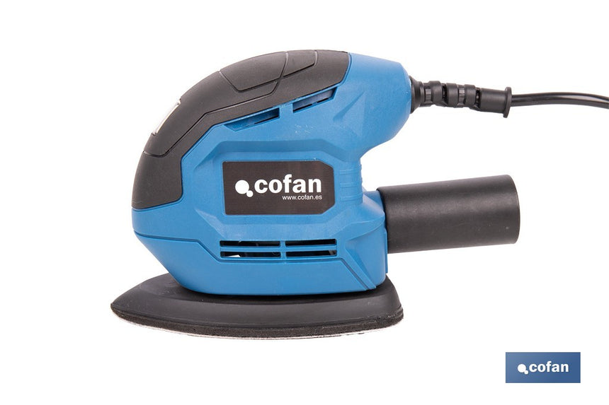 Lijadora mouse eléctrica 130 W 14 000 rpm, aspiración de polvo | Base de velcro con 5 agujeros | Ideal para madera, chapa, laca o relleno