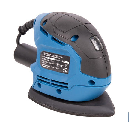 Lijadora mouse eléctrica 130 W 14 000 rpm, aspiración de polvo | Base de velcro con 5 agujeros | Ideal para madera, chapa, laca o relleno