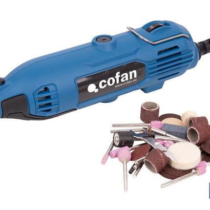 Multiherramienta rotativa 135 W 8000-33000 rpm, velocidad variable | Ideal para cortar, fresar, pulir y perforar | Incluye kit de accesorios intercambiables