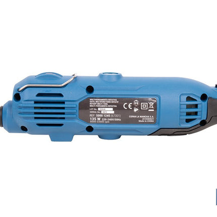 Multiherramienta rotativa 135 W 8000-33000 rpm, velocidad variable | Ideal para cortar, fresar, pulir y perforar | Incluye kit de accesorios intercambiables