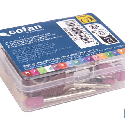 Kit de accesorios para multiherramienta rotativa | Incluye discos, fresas, brocas, lijas y accesorios de pulido | Compatible con herramienta ref. 50001245