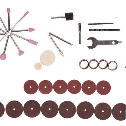 Kit de accesorios para multiherramienta rotativa | Incluye discos, fresas, brocas, lijas y accesorios de pulido | Compatible con herramienta ref. 50001245