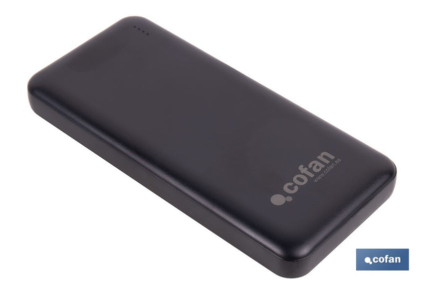 Batería externa portátil de 20 W con USB-A y USB tipo C | Power bank 10.000 mAh de polímero de litio 3,7 V