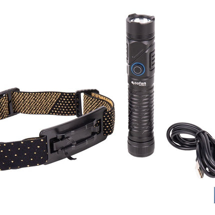 Linterna LED plegable y recargable con 5 modos de luz y con base magnética | 1200 lm, alcance de 100 m