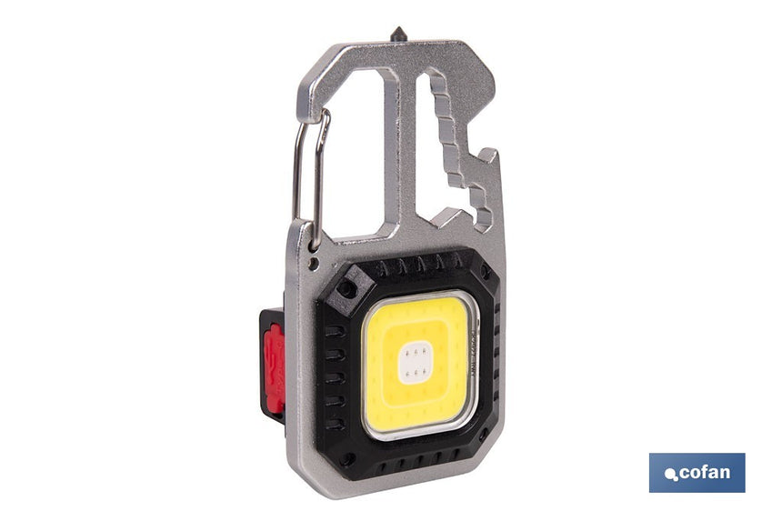 Linterna llavero LED COB 500 lm recargable con 7 modos de luz | Lámpara multifuncional