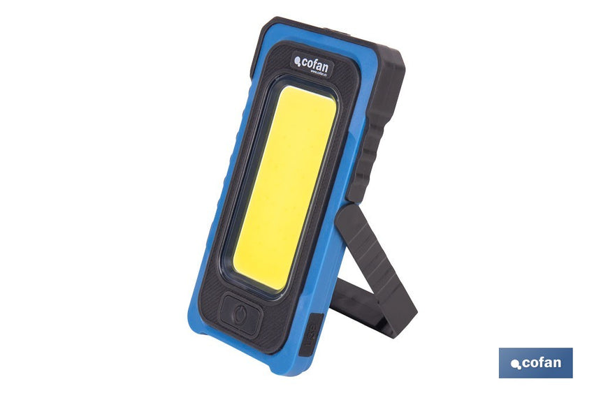 Lámpara de inspección de 500 LM COB LED con panel solar | Recargable con USB Tipo C | Luz blanca y roja | Base Magnética