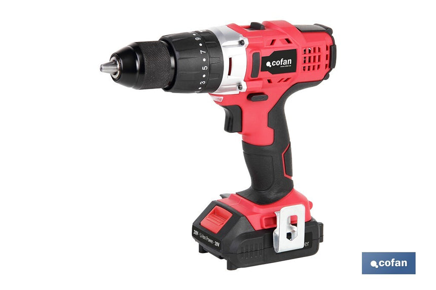 Taladro Percutor a Batería con 1300 rpm | Batería Li-ion de 20V - 1,5 Ah + Cargador incluidos