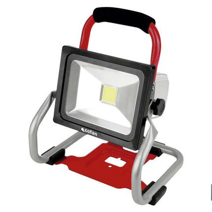 Foco led portátil de batería de 20W | Batería Li-ion de 18V + Cargador incluidos | 3 intensidades de luz