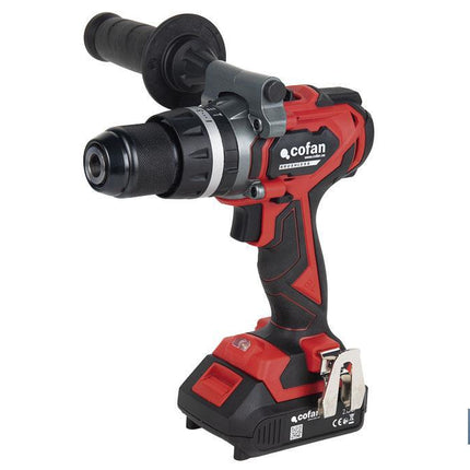 Taladro percutor y atornillador sin escobillas | 2 velocidades | Incluye maletín con batería Li-Ion de 20 voltios y 2.0 Ah + cargador