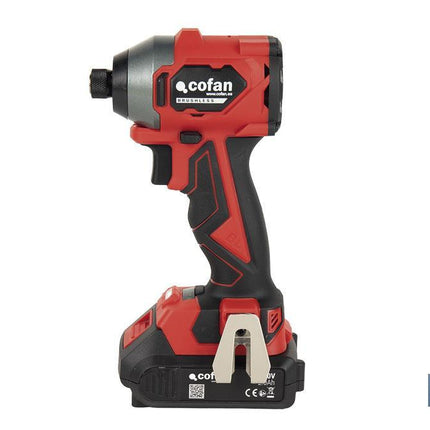 Atornillador percutor de impacto sin escobillas | Para puntas 1/4 Hex | Control de velocidad variable | Maletín, batería Li-ion de 20V y 2,0 Ah y cargador incluido