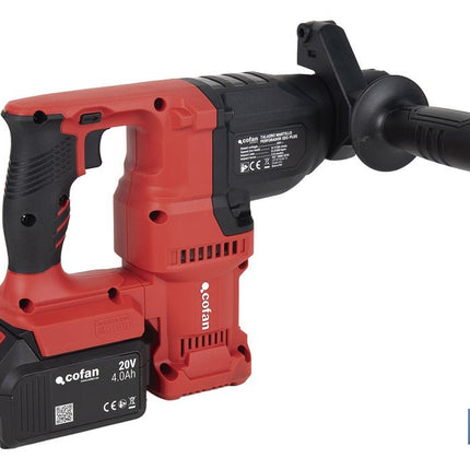 Martillo perforador SDS Plus sin escobillas multifunción | Taladra, percute y cincela | Incluye: maletín con accesorios, portabrocas automático con adaptador SDS PLUS, batería Li-Ion de 20 V y cargador