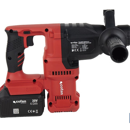 Martillo perforador SDS Plus sin escobillas multifunción | Taladra, percute y cincela | Incluye: maletín con accesorios, portabrocas automático con adaptador SDS PLUS, batería Li-Ion de 20 V y cargador