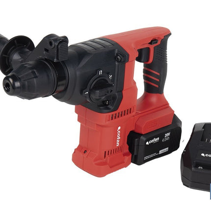 Martillo perforador SDS Plus sin escobillas multifunción | Taladra, percute y cincela | Incluye: maletín con accesorios, portabrocas automático con adaptador SDS PLUS, batería Li-Ion de 20 V y cargador