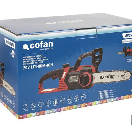 Motosierra a batería sin escobillas con espada de 10 | Engrase automático | Incluye batería Li-Ion 20 V 4,0 Ah y cargador