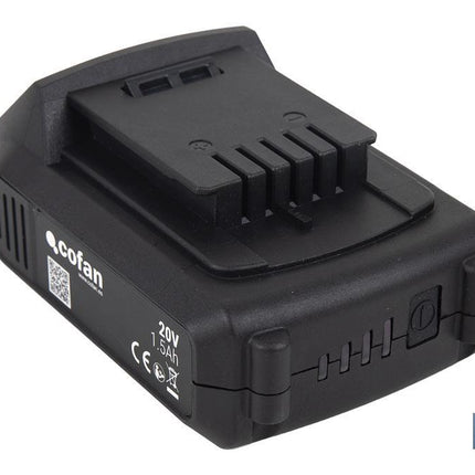 Batería de litio Li-ion de 20 V y 1.5 Ah | Adecuada para herramientas eléctricas Cofan | Protección electrónica integral